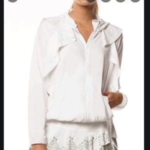 Lucky In Love-Laser Cut Flip Jacket-White